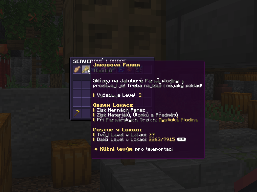 Menu Lokace Jakubova Farma